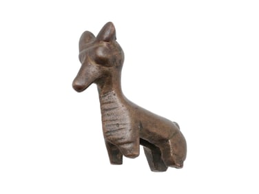 ANCIENT PERSIAN BRONZE ANIMAL FIGURINE WITH LARGE HEAD