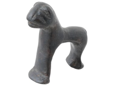 ANCIENT PERSIAN BLACK PATINATED BRONZE ANIMAL FIGURE