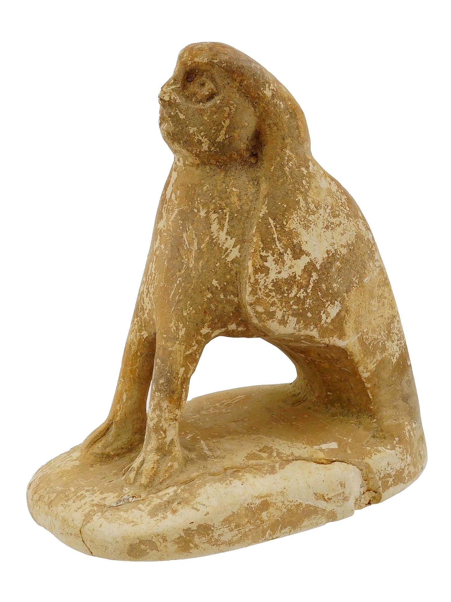 ANCIENT EGYPTIAN HAND CARVED LIMESTONE FIGURINE (1 of 8)