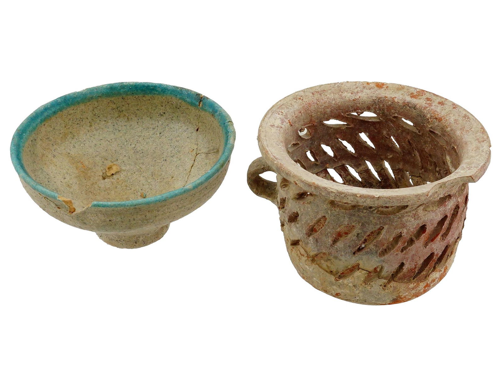 ANCIENT ROMAN HOLY LAND OPENWORK POTTERY BOWL WITH LID (1 of 12)