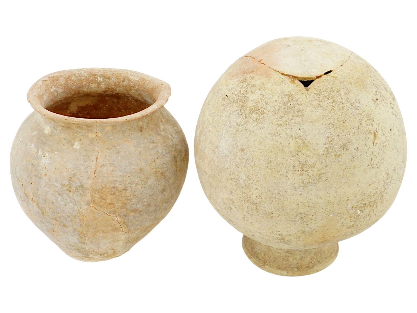 LOT OF TWO ANCIENT POTTERY JARS (1 of 8)