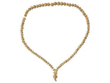 ANCIENT EGYPTIAN COPTIC HAND CARVED BONE BEAD NECKLACE