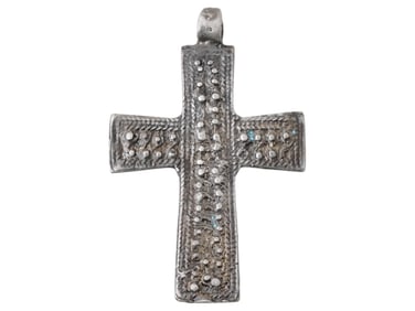 ANCIENT EGYPTIAN COPTIC PERIOD SILVER CROSS