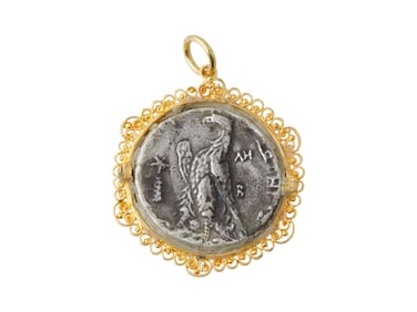 ANCIENT EGYPTIAN PTOLEMAIC ERA SILVER COIN PENDANT