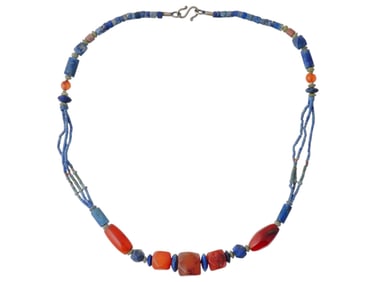 ANCIENT NEAR EASTERN LAPIS LAZULI CARNELIAN NECKLACE