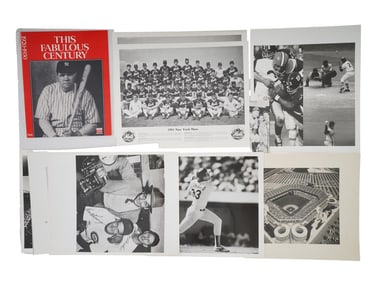 LOT OF MIDCENT AMERICAN BASEBALL PHOTOS AND BOOK