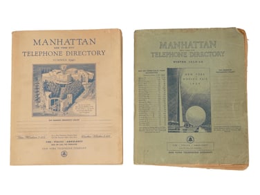 LOT OF TWO MANHATTAN NYC 1939 1940 TELEPHONE BOOKS