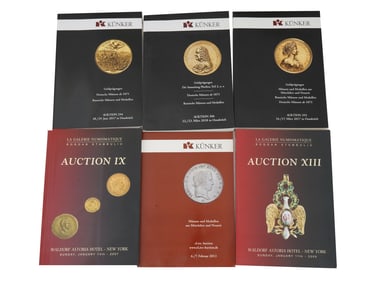 KUNKER AND LA GALERIE NUMISMATIQUE AUCTION CATALOGS