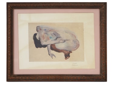 EXPRESSIONIST PORTRAIT LITHOGRAPH AFTER EGON SCHIELE