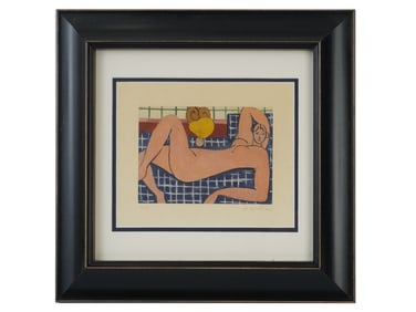 SIGNED HENRI MATISSE LITHOGRAPH PINK NUDE FEMALE