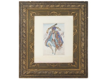 ATTR TO LEON BAKST MIX MEDIA COSTUME DESIGN PAINTING