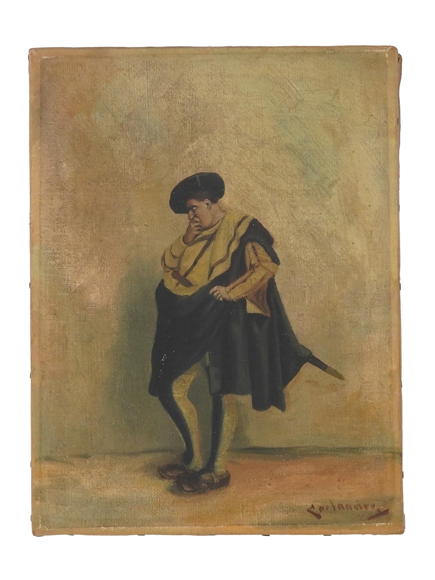 ANTIQUE PORTRAIT OIL PAINTING SIGNED CARLANDER (1 of 4)