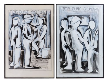 TWO GOUACHE PAINTINGS BY LOULYN STEWART CARSTATER