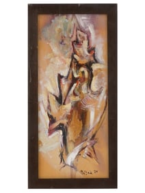 SIGNED NEJAD DEVRIM TURKISH FRENCH OIL PAINTING