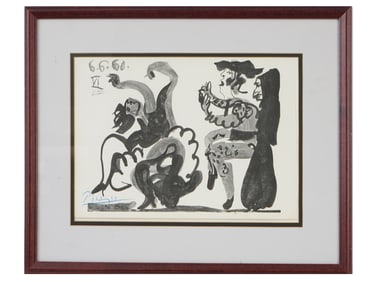 PABLO PICASSO MANNER MODERNIST WATERCOLOR PAINTING