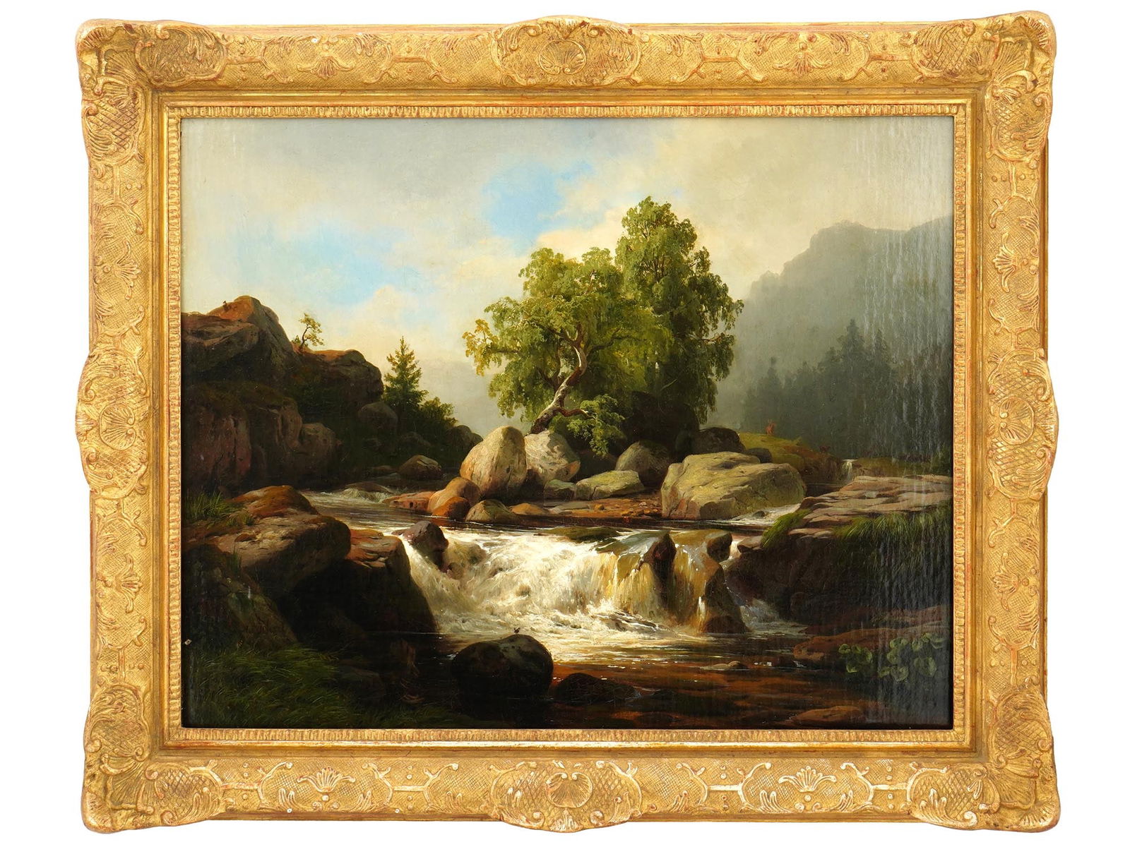 ANTIQUE AMERICAN OIL PAINTING BY HERMAN FUECHSEL (1 of 6)