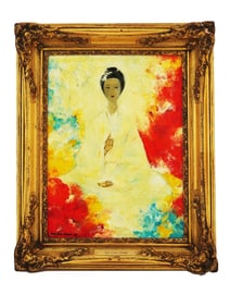 VIETNAMESE PORTRAIT OIL PAINTING BY VU CAO DAM