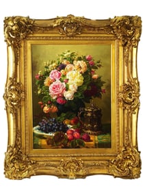 JEAN BAPTISTE ROBIE ANTIQUE BELGIAN OIL PAINTING