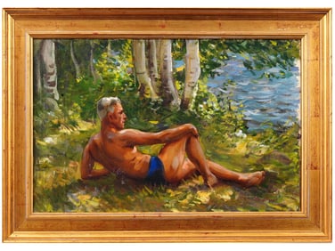 RUSSIAN MALE PORTRAIT PAINTING BY N. KHARITONOV