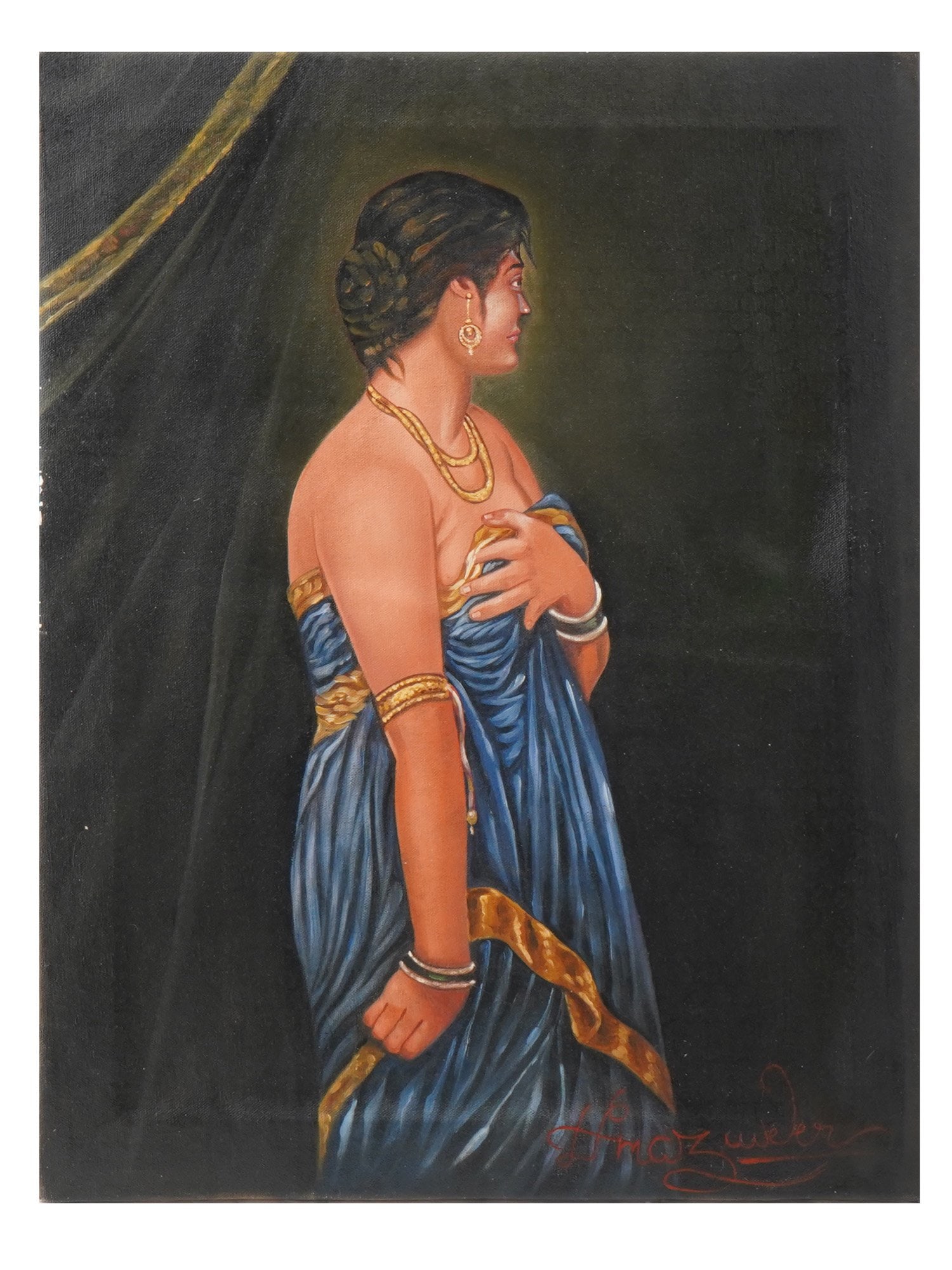 INDIAN OIL PAINTING AFTER HEMENDRANATH MAJUMDAR (1 of 3)