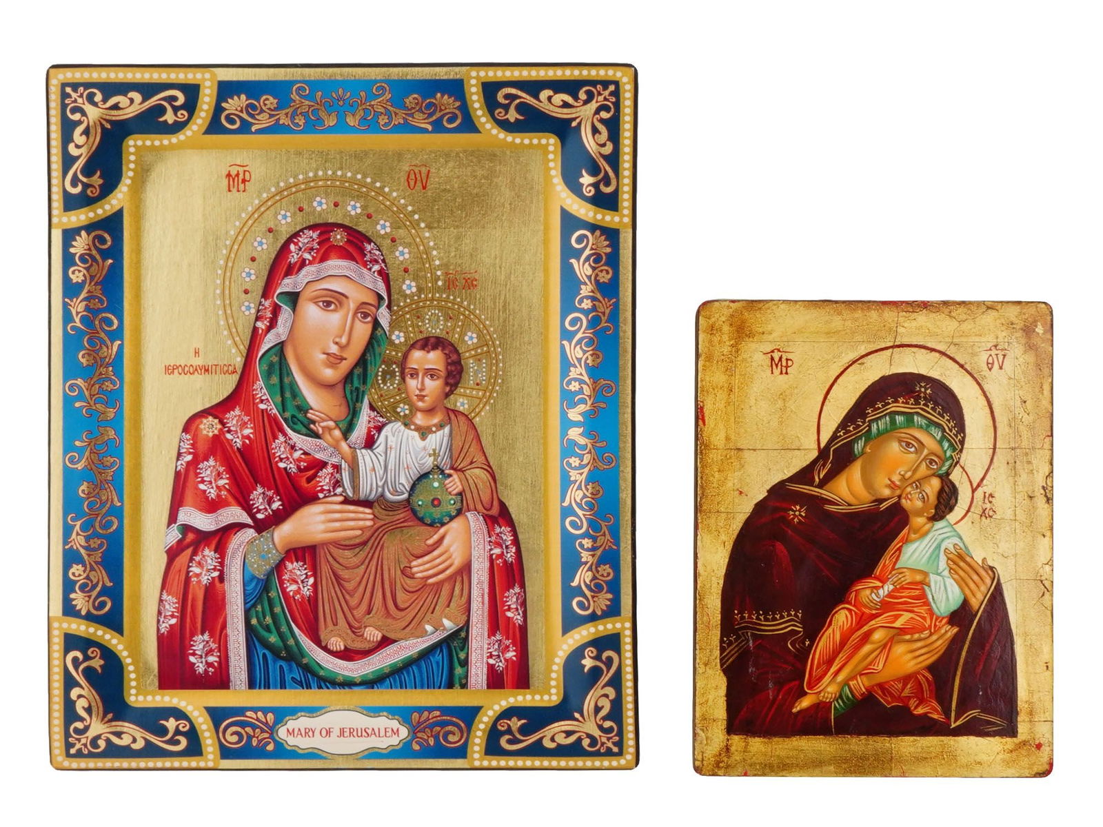 LOT OF RUSSIAN MOTHER OF GOD PAINTED ICONS W COA (1 of 5)