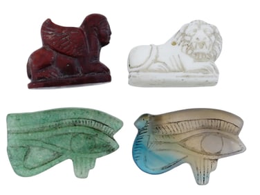 ANTIQUE  GRAND TOUR HARDSTONE AMULETS EYES OF HORUS