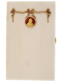 IMPERIAL RUSSIAN JEWELED CASE WITH GOLD FITTINGS