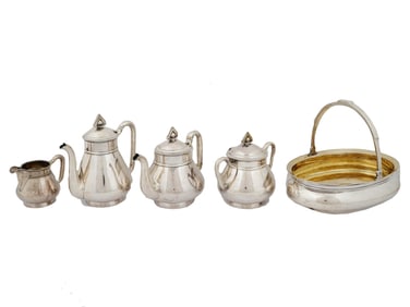 ANTIQUE RUSSIAN PAVEL KOSTYCHEV SILVER TEA COFFEE SET