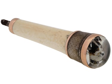 IMPERIAL RUSSIAN GOLD AND SILVER DOG CANE HANDLE