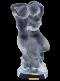 LALIQUE CRYSTAL FROSTED GLASS FIGURINE LE FAUNE
