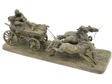 ANTIQUE HANS C GURADZE GERMAN BRONZE FIGURAL GROUP