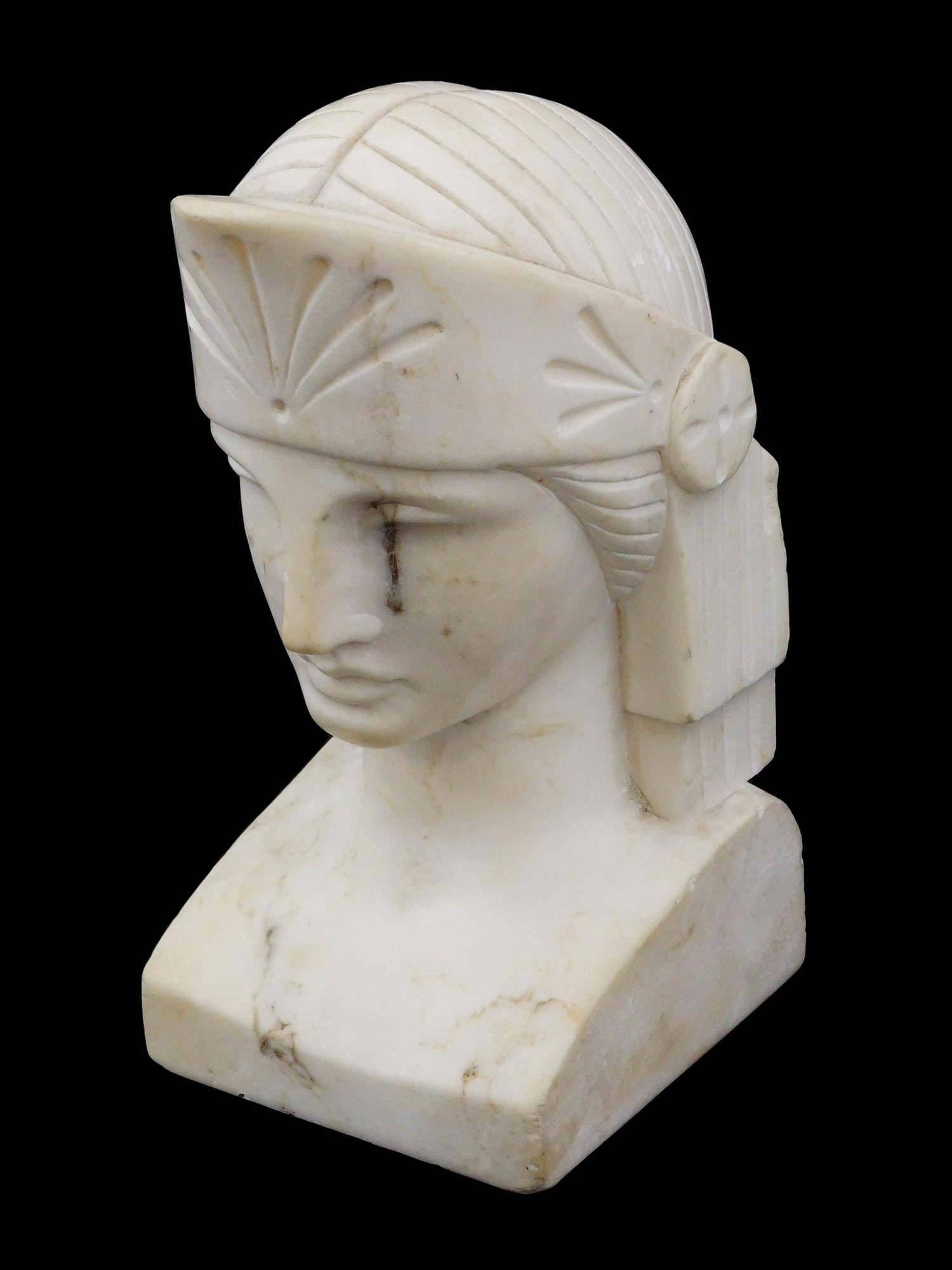 ANTIQUE 19TH CEN GRAND TOUR CARVED STONE HEAD SCULPTURE (1 of 7)