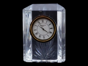 VINTAGE WATERFORD CRYSTAL CUT GLASS TABLE CLOCK