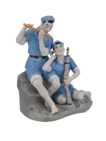CHINESE CULTURAL REVOLUTION PORCELAIN FIGURAL GROUP