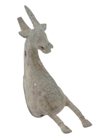 ANCIENT PERSIAN PARTHIAN BRONZE HORNED ANIMAL PART