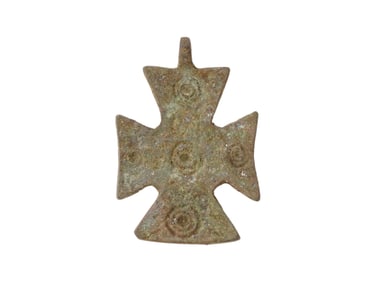 ANCIENT HOLY LAND FIRST CRUSADERS BRONZE CROSS PENDANT