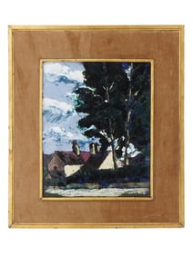 PAUL MERGIER FRENCH LANDSCAPE PAINTING ON COPPER