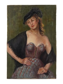ATTR TO JAMES CARLIN AMERICAN PORTRAIT OIL PAINTING