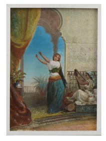 GOUACHE ORIENTALIST PAINTING SIGNED P BOUCHARD