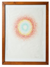 POLISH ABSTRACT CRAYON PAINTING BY WOJCIECK V FANGOR