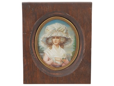 AFTER GEORGE ROMNEY PORTRAIT MINIATURE PAINTING