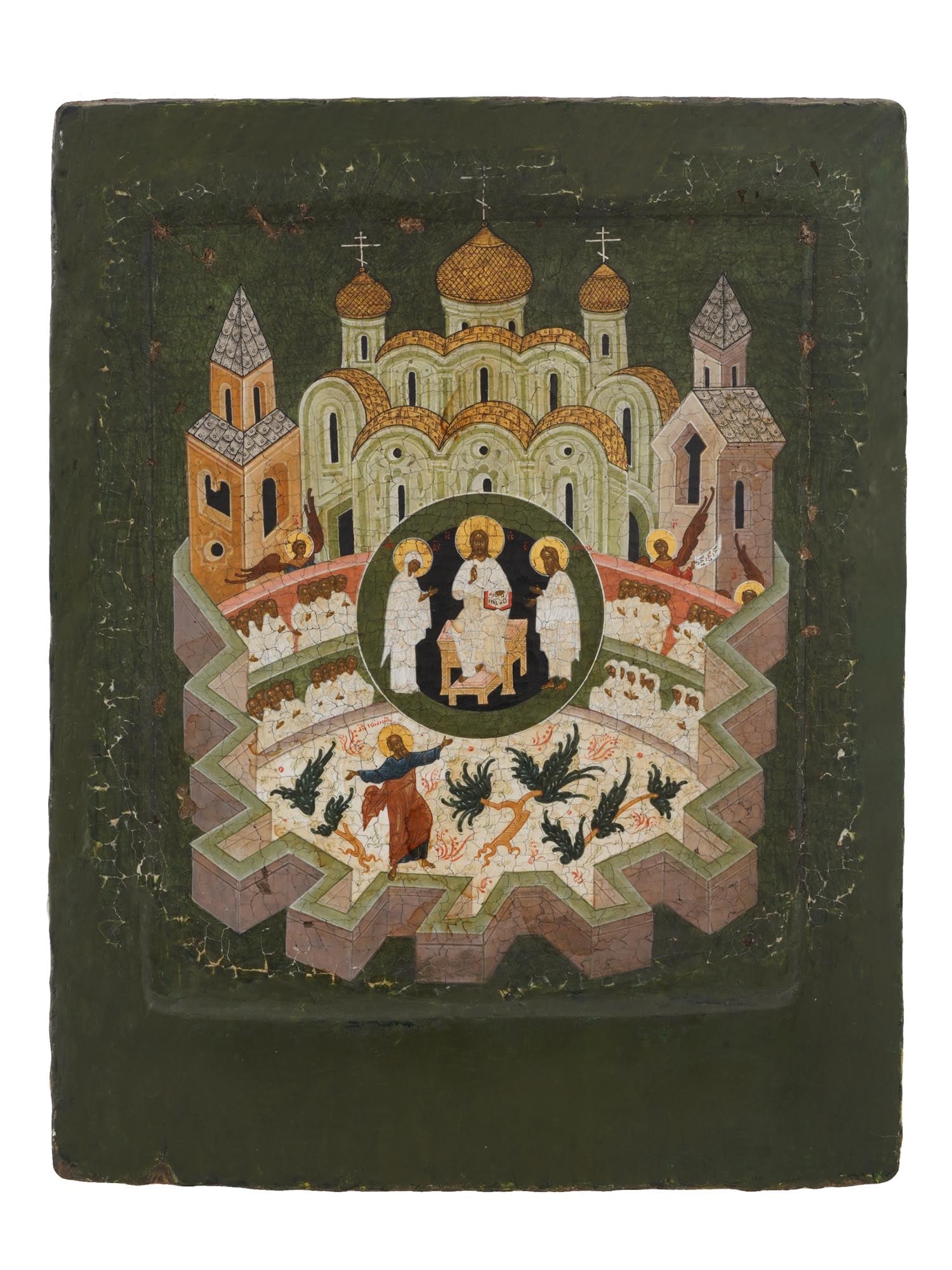 ANTIQUE 19TH C RUSSIAN ICON HEAVENLY JERUSALEM (1 of 3)