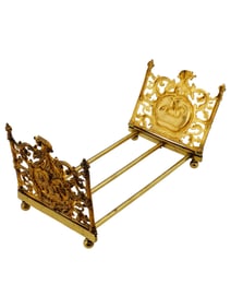 VICTORIAN MANNER ORNATE DESIGN GILT BRASS BOOKEND