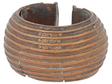 ANTIQUE AFRICAN AKAN BAOULE BRONZE BRACELET