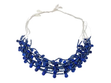 LAPIS LAZULI BEADS ON MULTI STRAND NECKLACE FOR JEWELRY