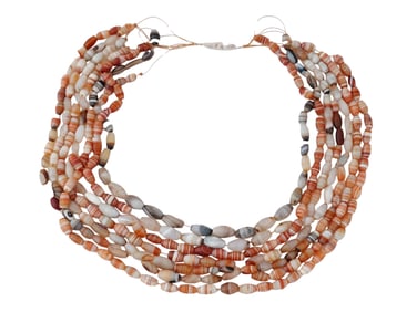 MULTI STRAND NECKLACE W BANDED AGATE BEADS FOR JEWELRY