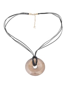 BACCARAT MANNER JEWELRY NECKLACE W GLASS PENDANT