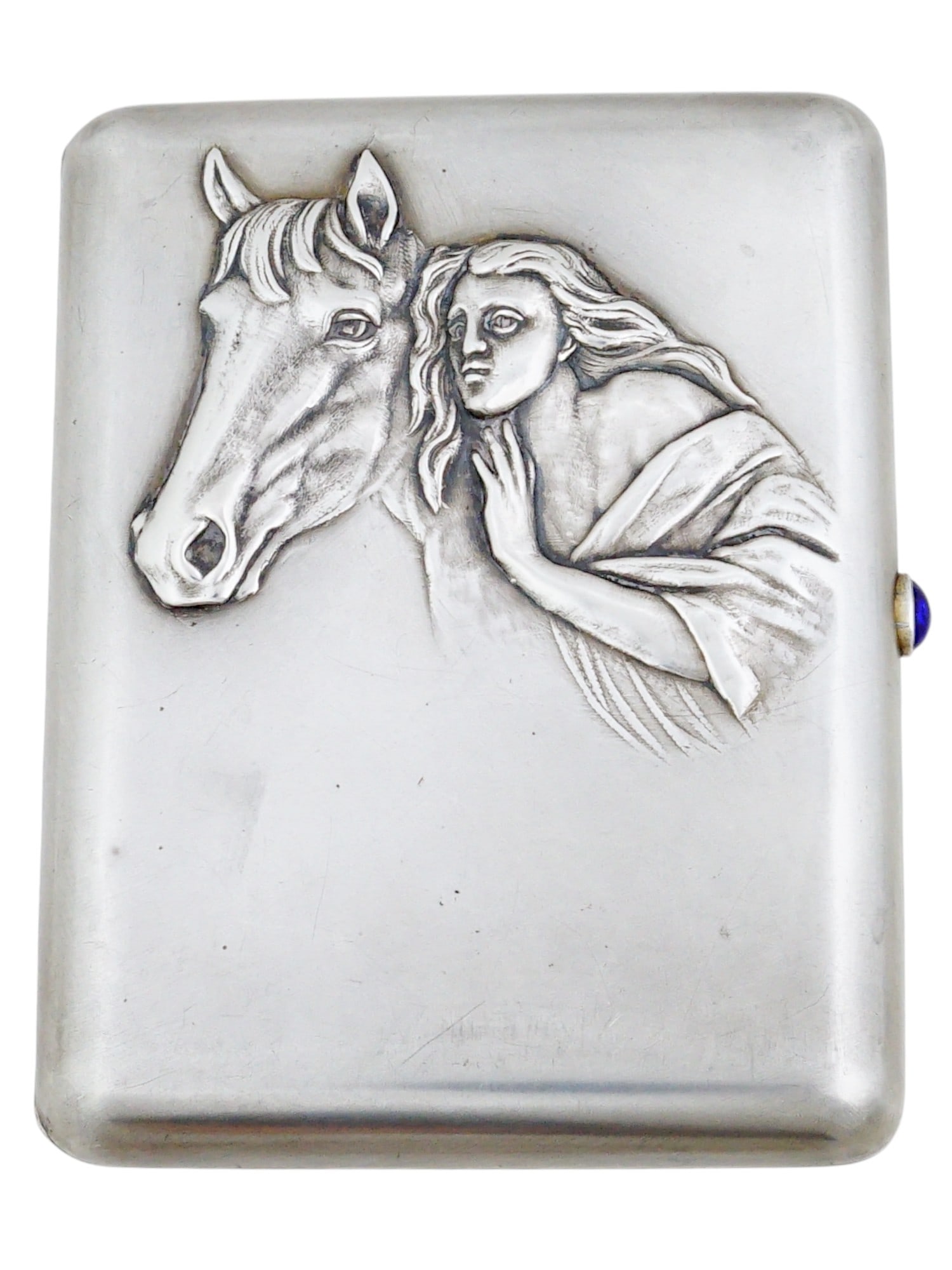 RUSSIAN SOVIET ERA SILVER SAPPHIRE CIGARETTE CASE (1 of 13)