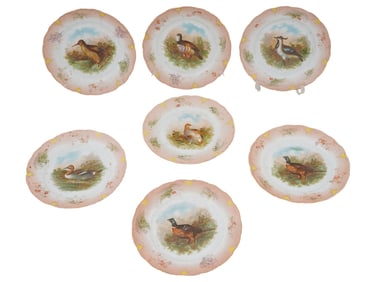 COLLECTION OF 7 PORCELAIN PLATES WITH BIRDS