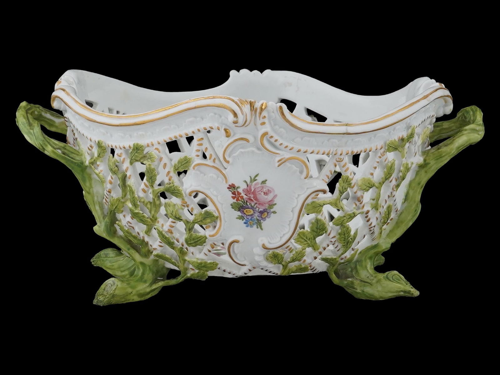 ANTIQUE GERMAN MEISSEN PORCELAIN RETICULATED BASKET (1 of 11)